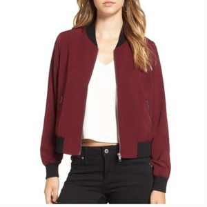 Mural Burgundy Bomber Jacket